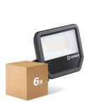 Confezione Multipack 6x Ledvance Proiettore LED Aluminium Nero 69W 10000lm 100D - 840 Bianco Freddo | IP66 - Simmetrico