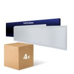 Confezione Multipack 4x Noxion Pannello A LED Delta Value V5 Backlit 28W 3920lm - 830-840 CCT | 120x30cm - UGR <22 - Philips Driver
