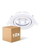 Confezione Multipack 10x Noxion LED Inclinabile Slim Faretti Bianca 6W 550lm - 930 Luce Calda -  | Ritaglio 75mm - IP54 - Miglior Resa Cromatica 