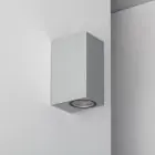 Luce da parete montaggio a superficie Bulkhead LED Miseno Illuminazione su due lati Argento | Adatto per 2x35W GU10 